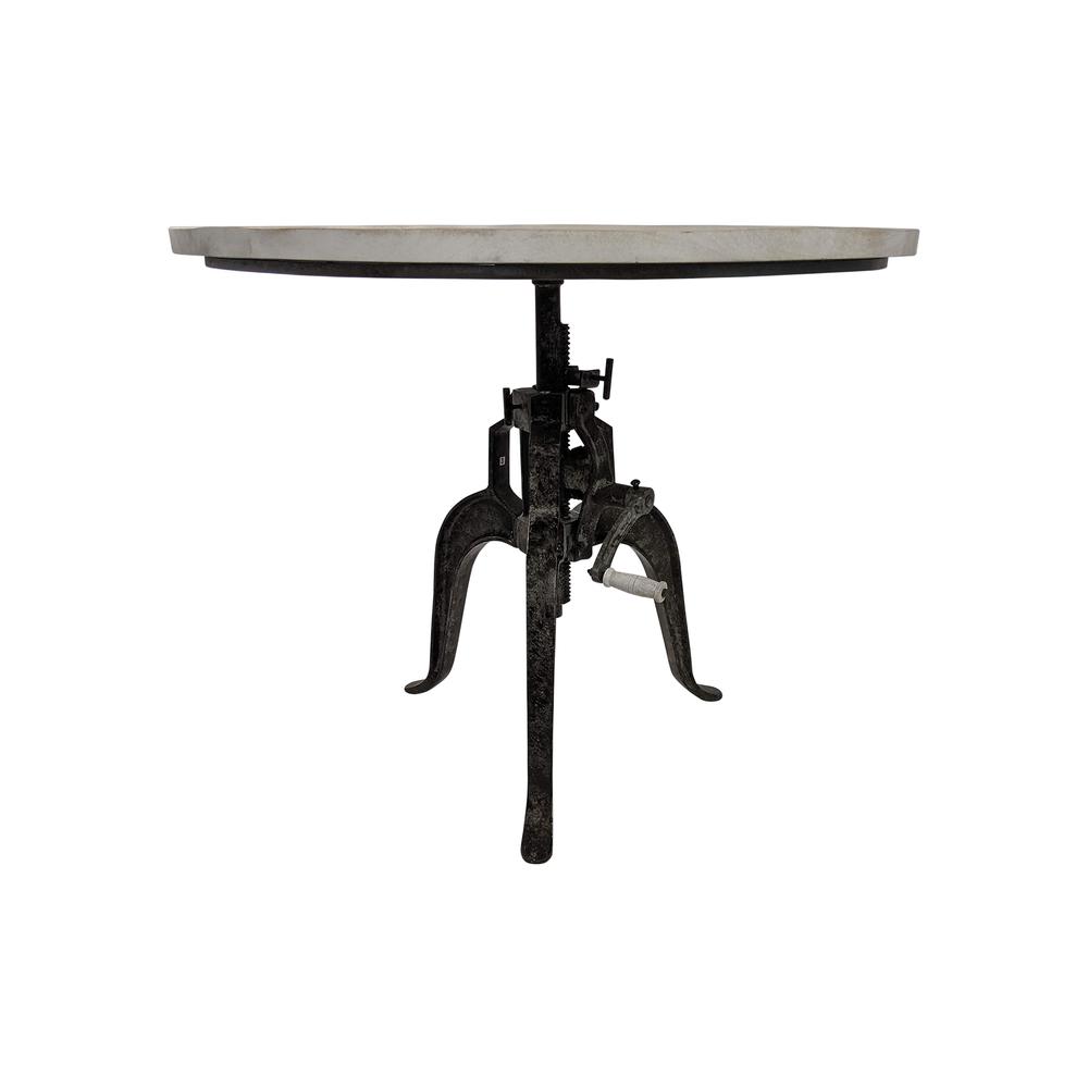 Bentley Adjustable Crank Table - Natural Driftwood Top - Aged Iron Base. Picture 3