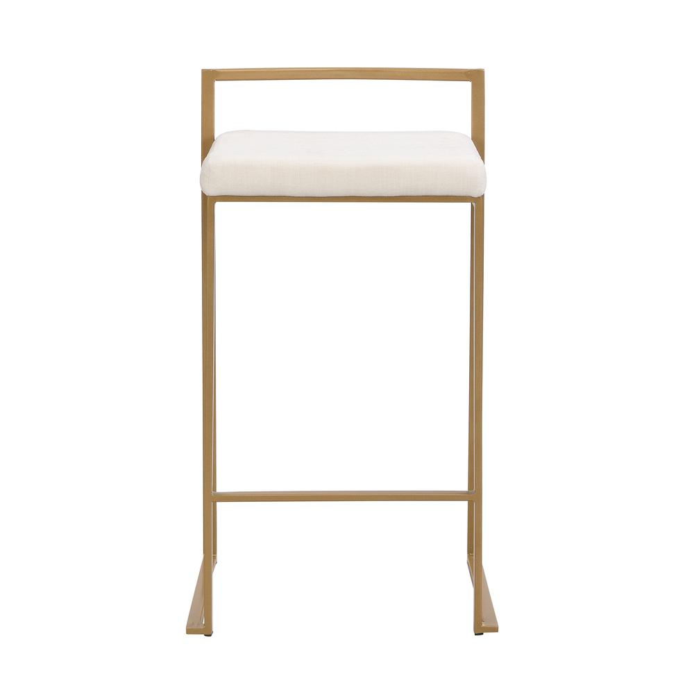 Lucien 25.25" Upholstered Counter Stool - Gold - Cream Upholstery. Picture 5