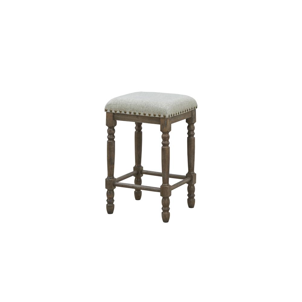 Brittany Deluxe Barstools - Set of 2 - Vintage Walnut - Peppered Upholstery. Picture 1
