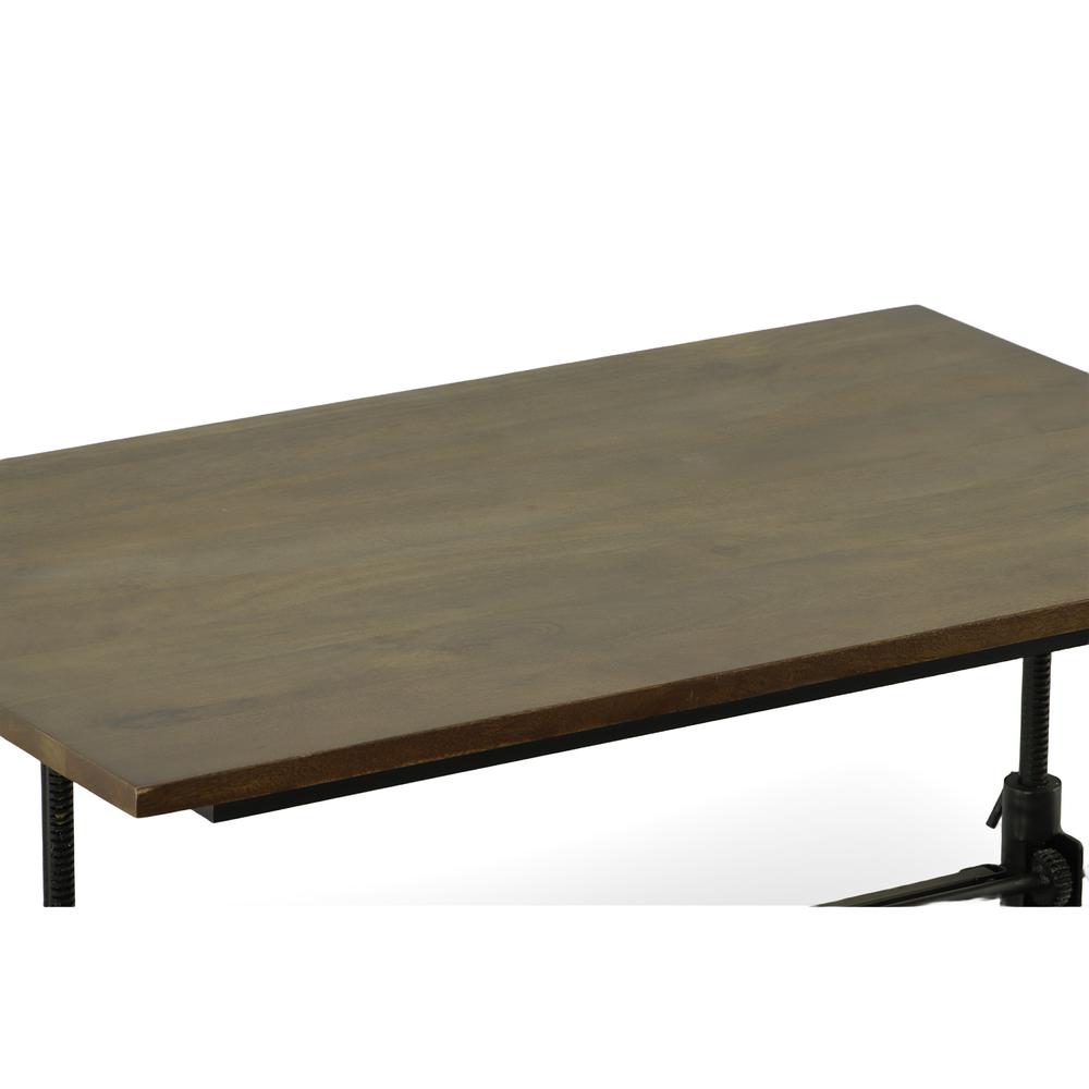 Brio Sit or Standing Adjustable Desk - Elm Top - Black Base. Picture 4