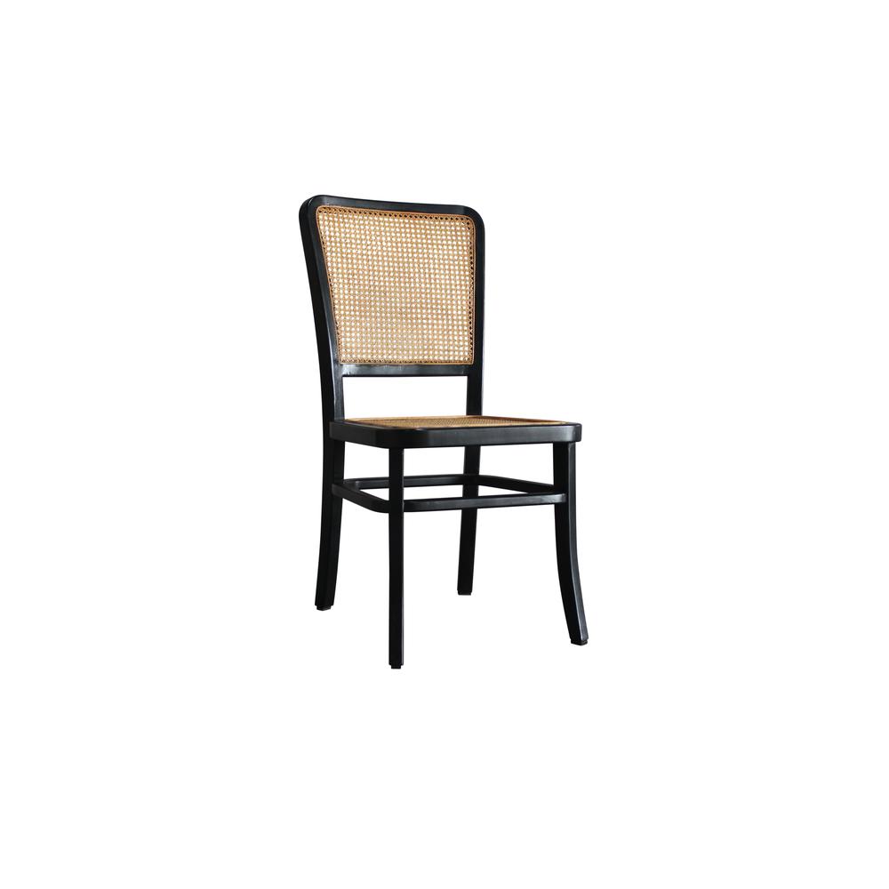 Grove Dining Chair - Set of 2 - Black - Natural. Picture 1