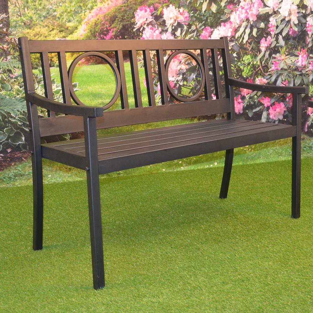 Gramercy Outdoor Bench - Black. Picture 6