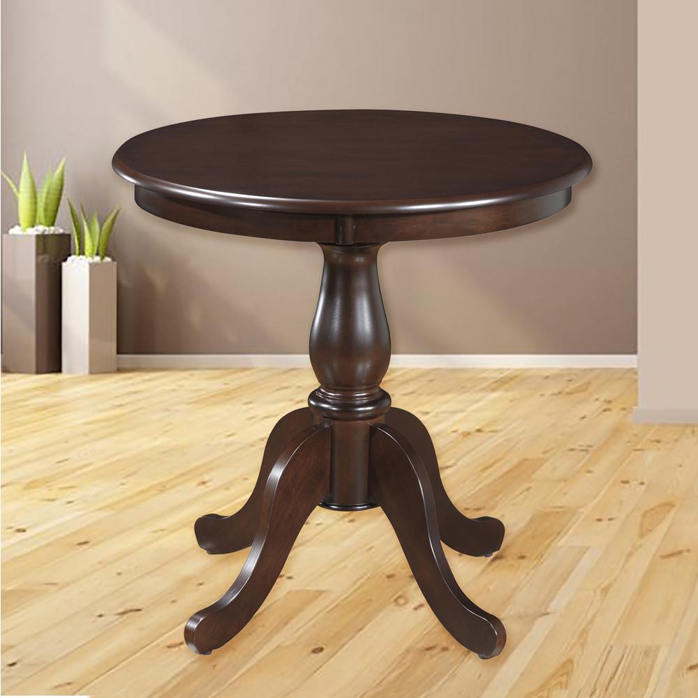 Fairview 30" Round Pedestal Dining Table - Espresso. Picture 6