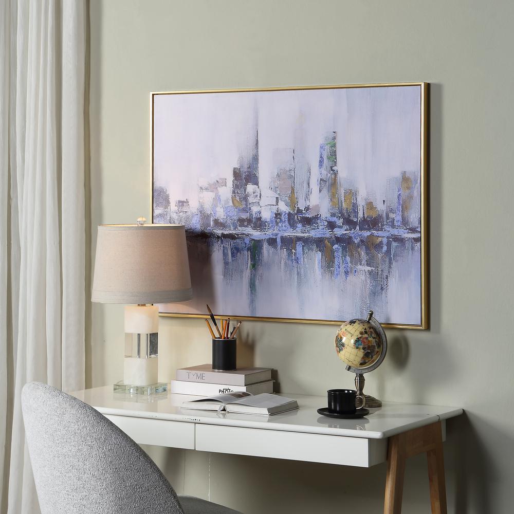 Cityscape Abstract Wall Art - Gold Frame - Medium. Picture 3
