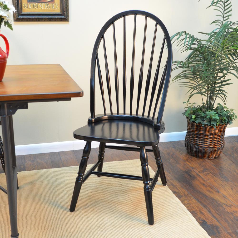 Windsor Dining Chair - Antique Black. Picture 3