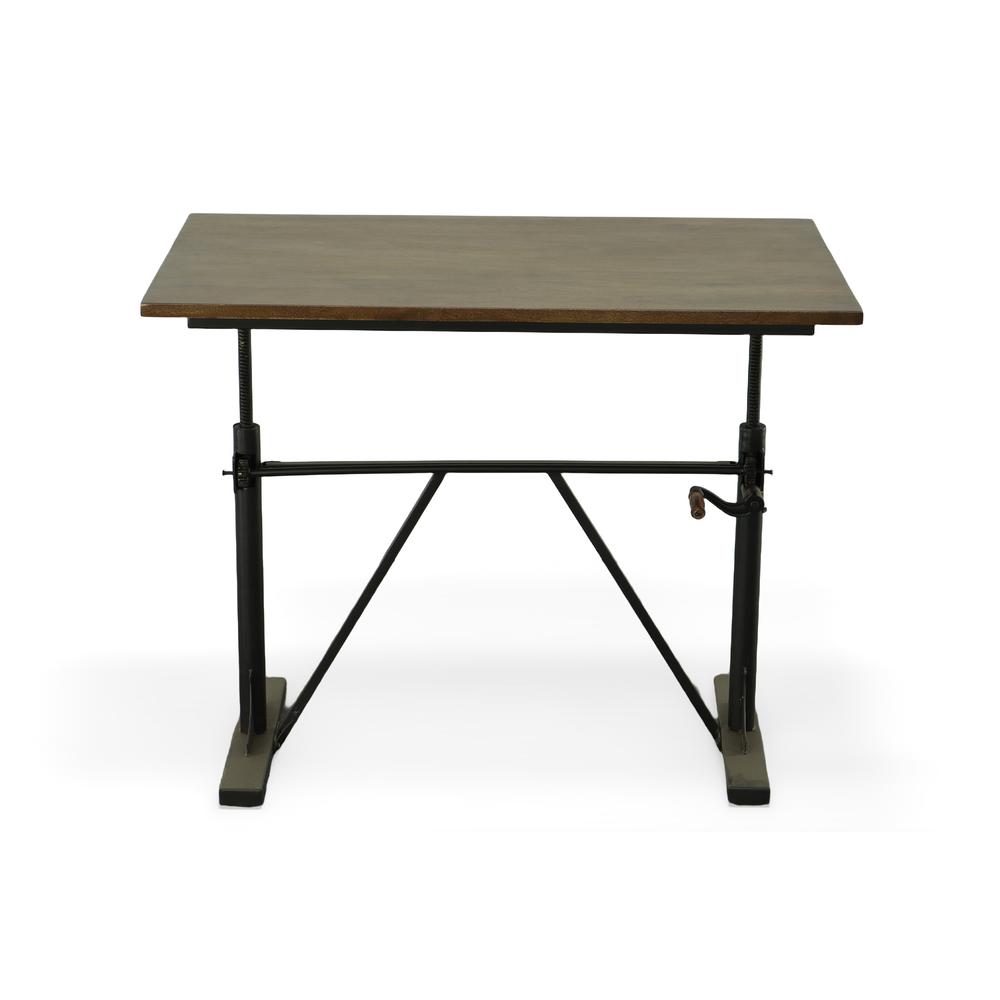Brio Sit or Standing Adjustable Desk - Elm Top - Black Base. Picture 3