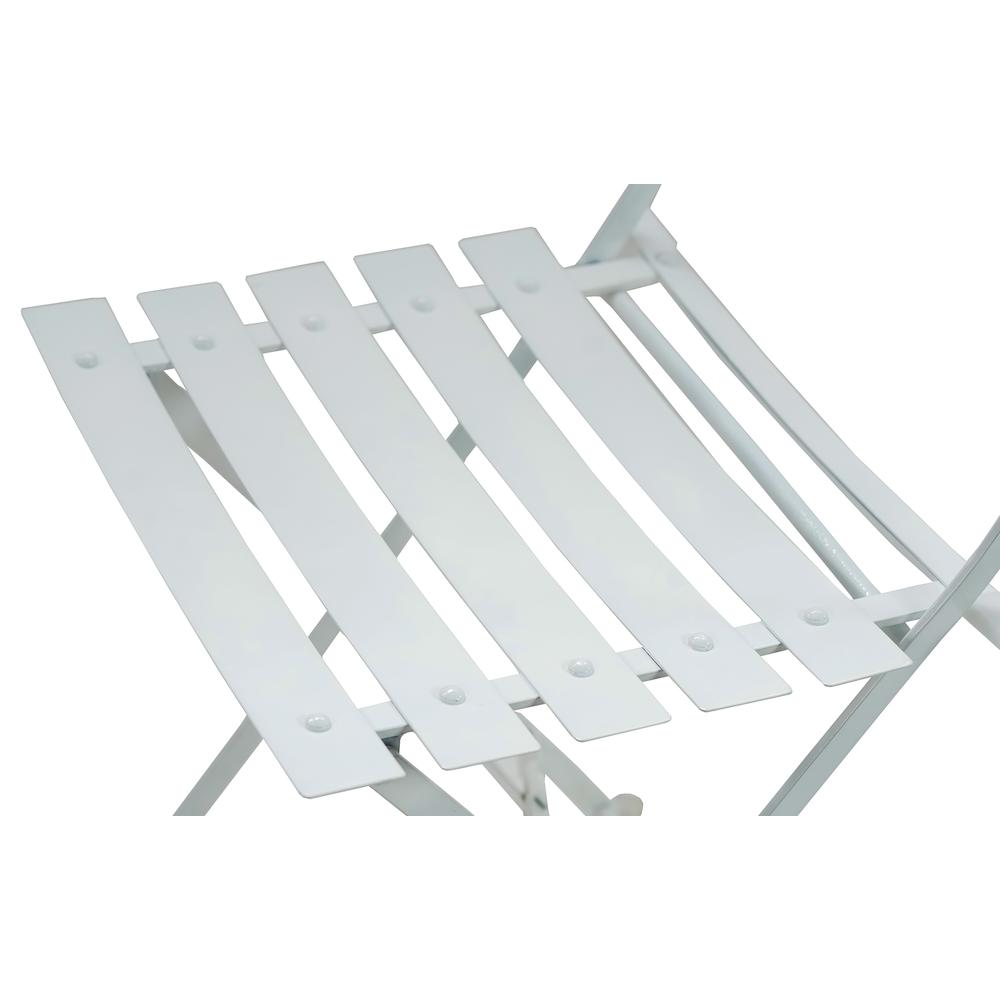 Bistro Folding Outdoor Chair Set - Set of 2 - White. Picture 2