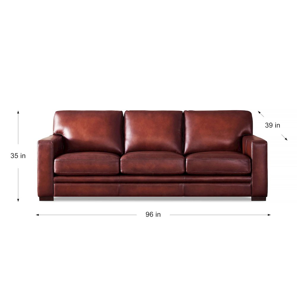 Dillon Waxy Pull-up Leather Sofa. Picture 4