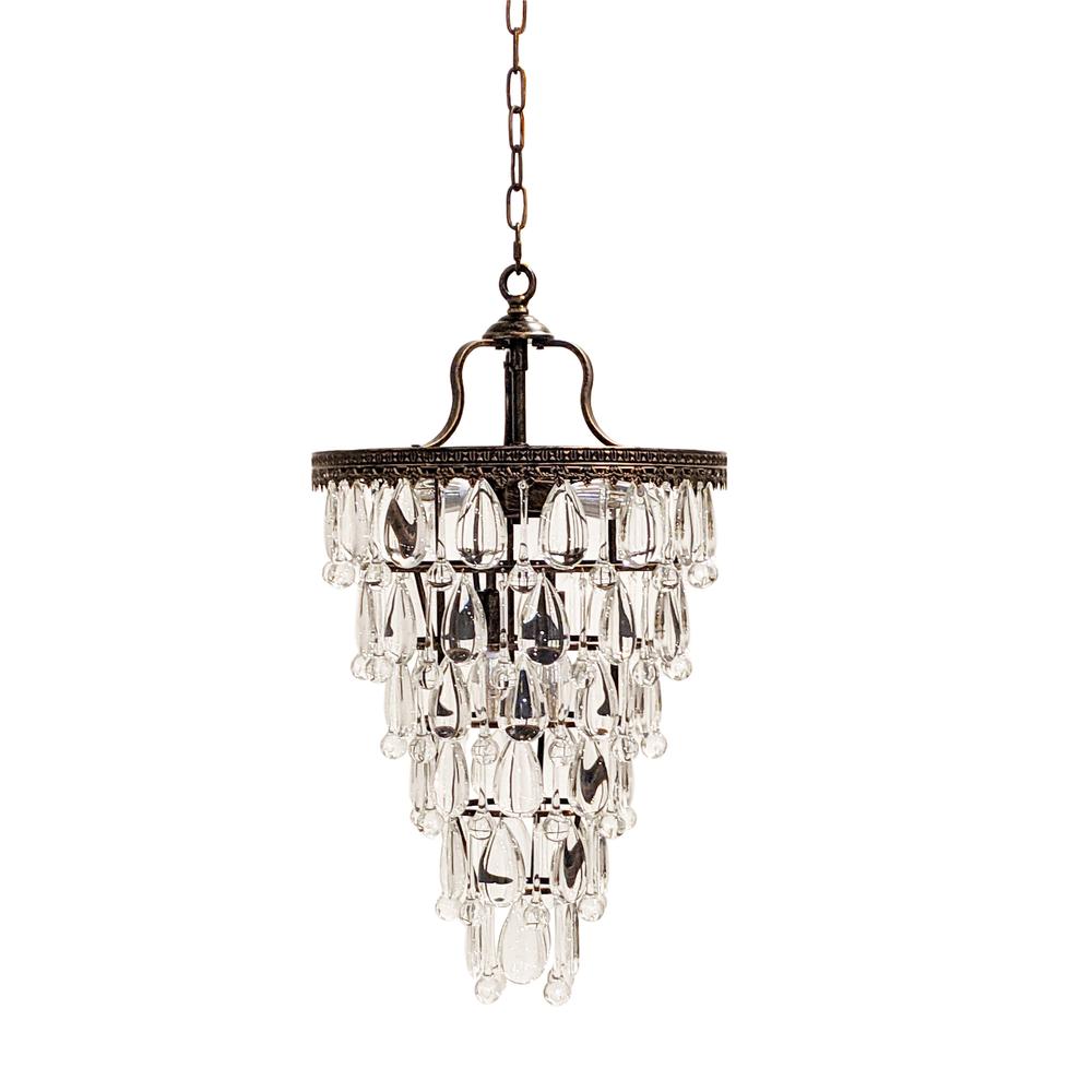Tiffany 4-light Oil Rubbed Bronze Crystal Pendant Chandelier. Picture 1