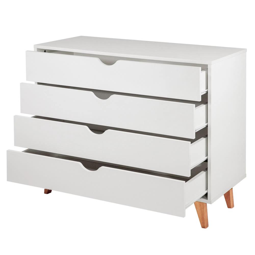 4-Drawer Dresser – Modern Dresser for Bedroom – Chest of Drawers – White. Picture 1