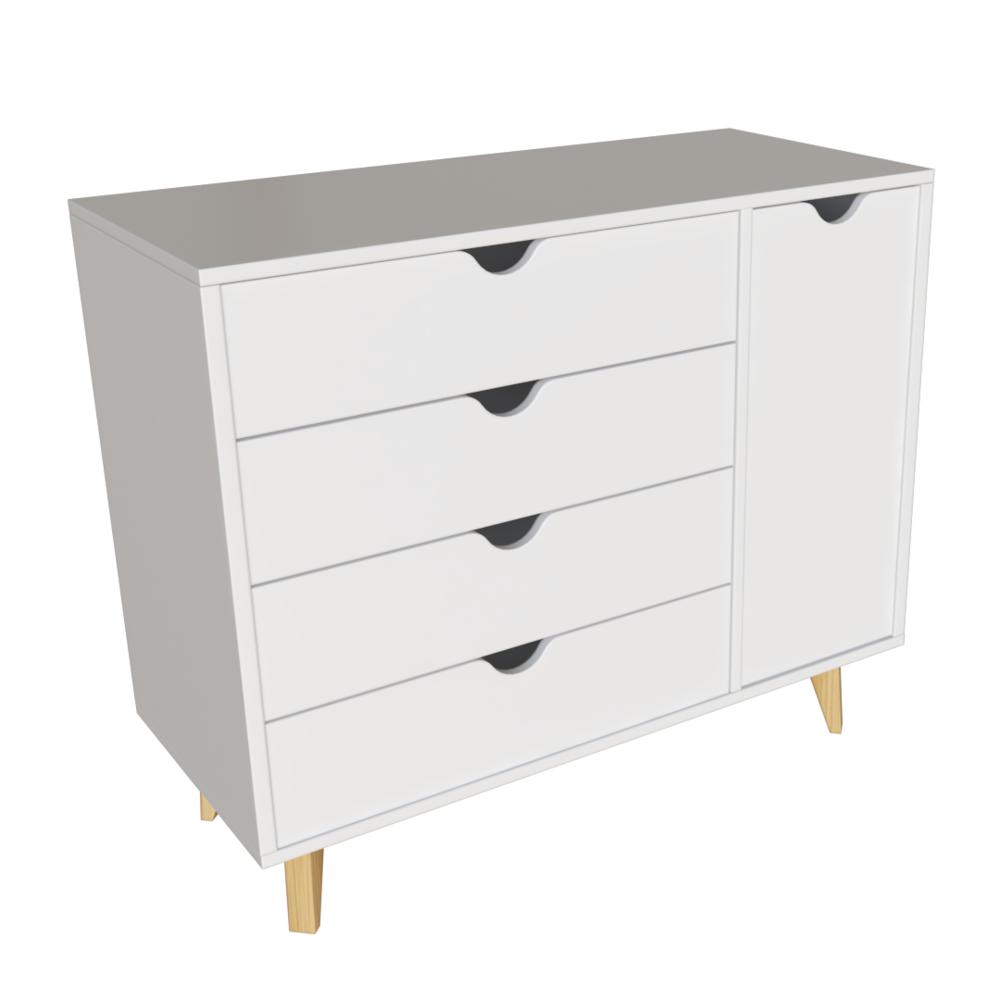 Modern Dresser for Bedroom – Chest of Drawers – Combo Dresser – White. Picture 1