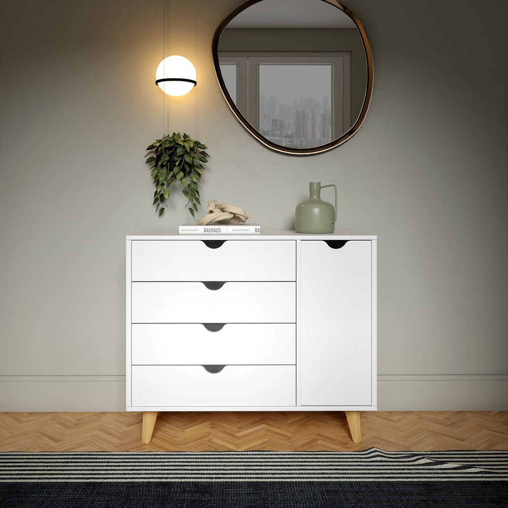 Modern Dresser for Bedroom – Chest of Drawers – Combo Dresser – White. Picture 4