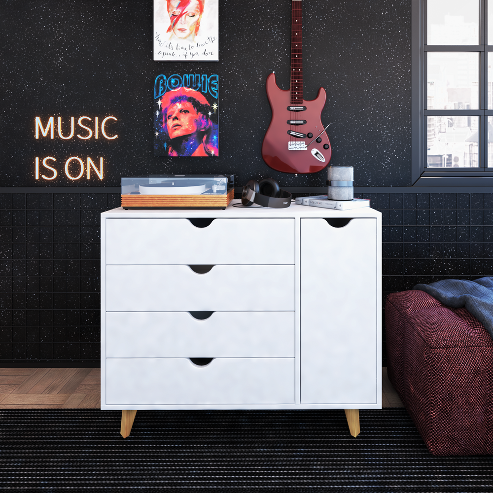 Modern Dresser for Bedroom – Chest of Drawers – Combo Dresser – White. Picture 5