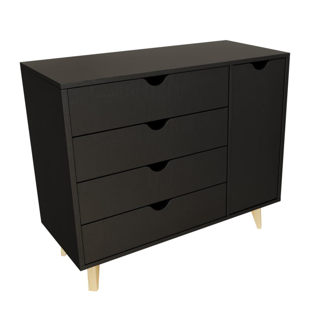 Modern Dresser for Bedroom – Chest of Drawers – Combo Dresser – Black. Picture 1