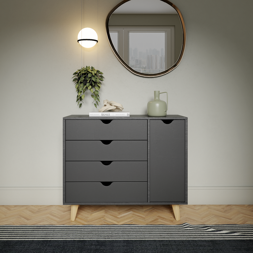Modern Dresser for Bedroom – Chest of Drawers – Combo Dresser – Black. Picture 2