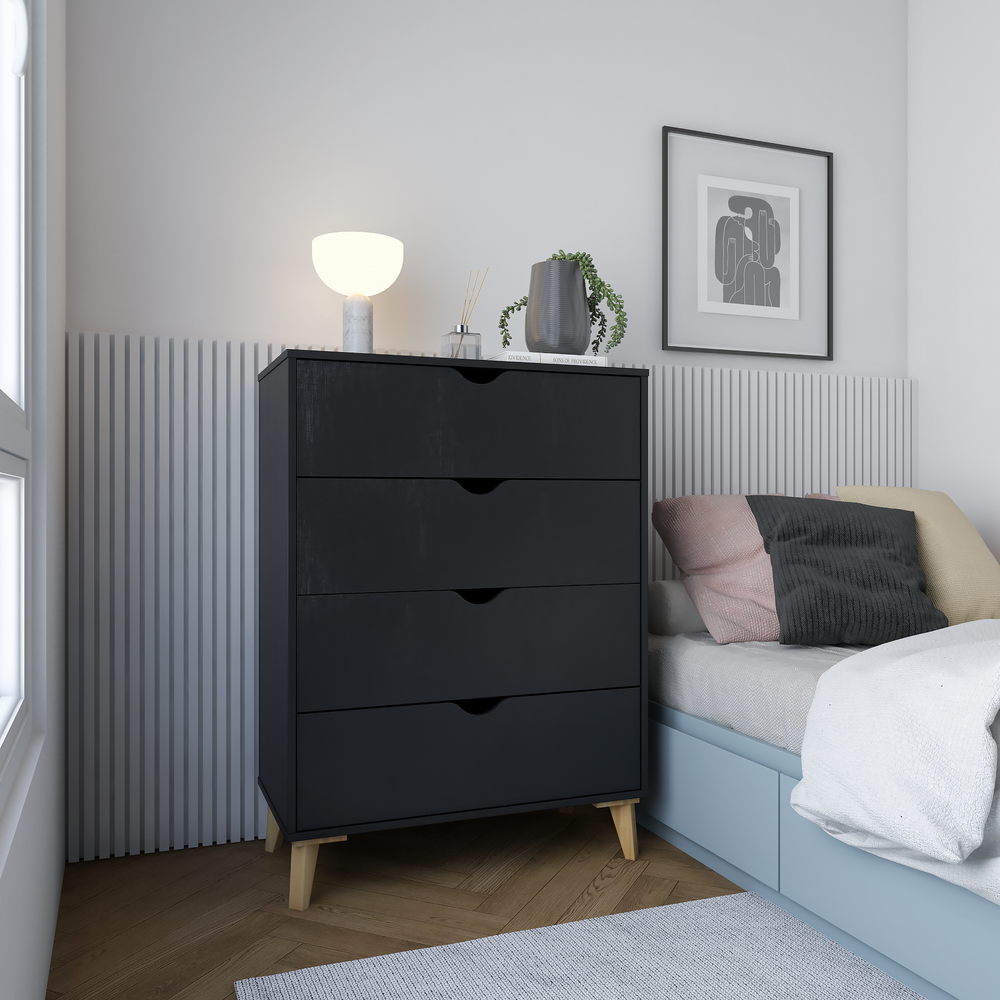 Dresser for Bedroom – Modern Tall Dresser – Chest of Drawers – Black. Picture 3