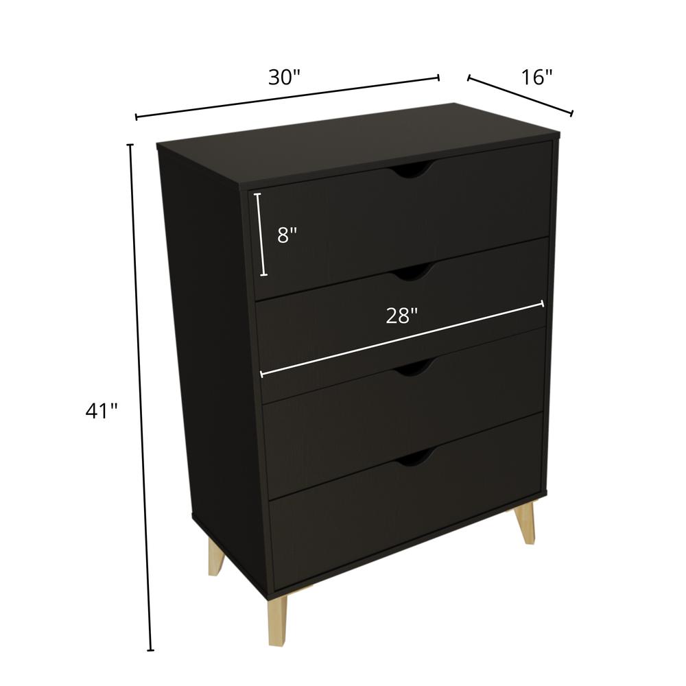 Dresser for Bedroom – Modern Tall Dresser – Chest of Drawers – Black. Picture 4