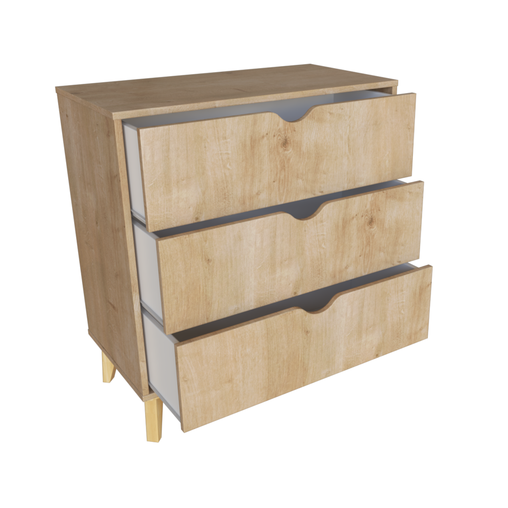 3-Drawer Dresser – Modern Dresser for Bedroom – 3- Drawer Chest of Drawers – Oak. Picture 2