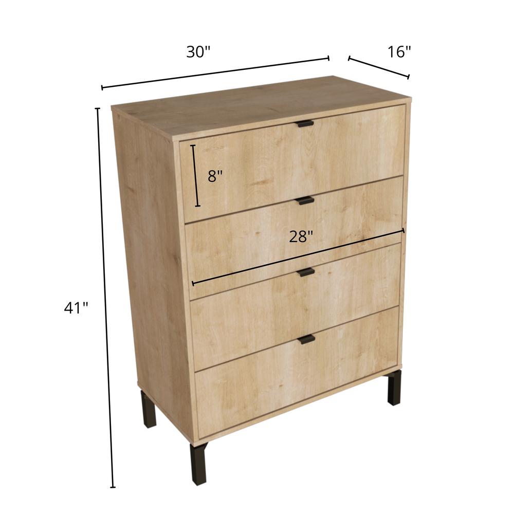 Dresser for Bedroom – Modern Tall Dresser – Chest of Drawers – Oak. Picture 4