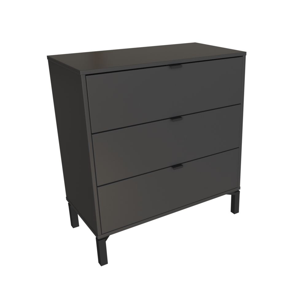 Modern Dresser for Bedroom – 3- Drawer Chest of Drawers – Dark Gray. Picture 1