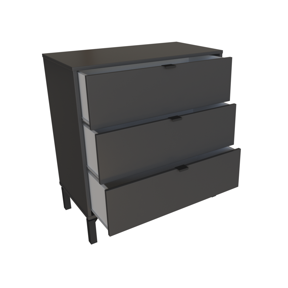 Modern Dresser for Bedroom – 3- Drawer Chest of Drawers – Dark Gray. Picture 3
