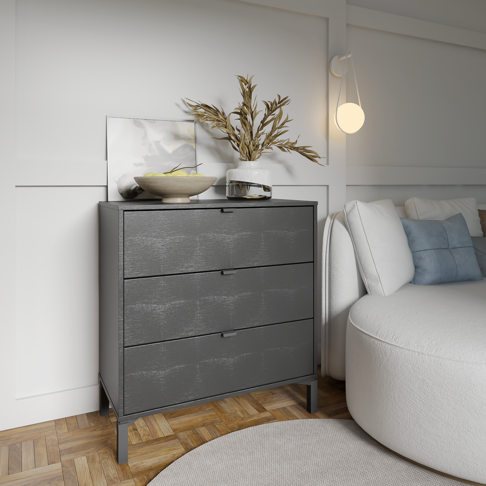 Modern Dresser for Bedroom – 3- Drawer Chest of Drawers – Oak. Picture 3