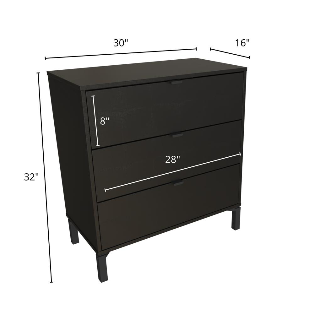 Modern Dresser for Bedroom – 3- Drawer Chest of Drawers – Oak. Picture 4