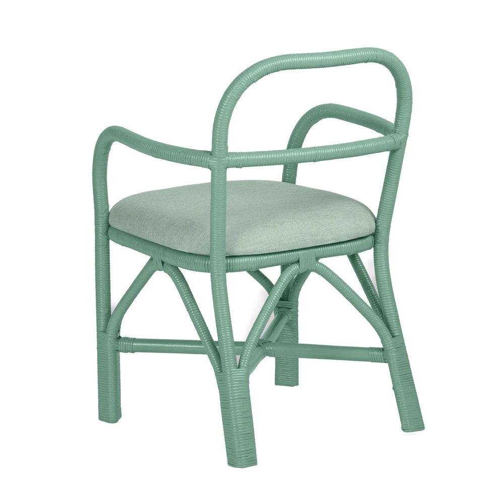 Ginny Green Rattan Dining Chair. Picture 2