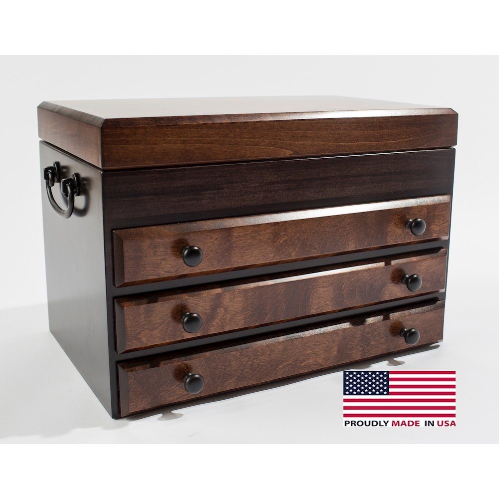 Flaming Amish Birch, Three-Drawer Jewel Chest. Picture 3