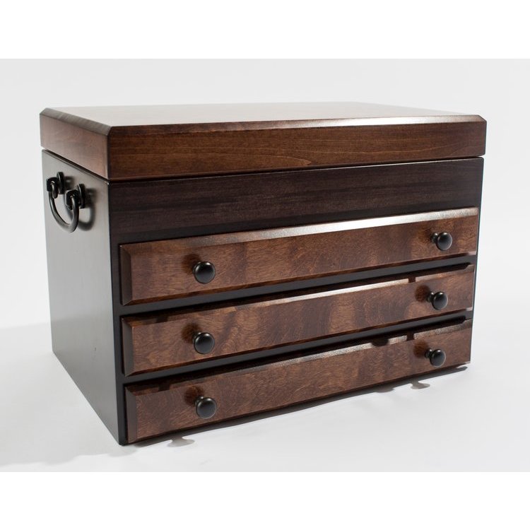 Flaming Amish Birch, Three-Drawer Jewel Chest. Picture 2