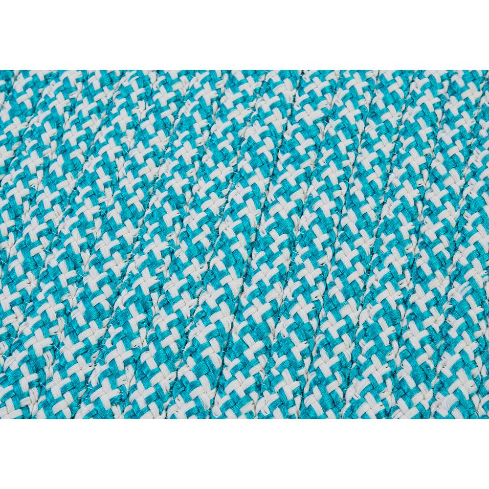 Outdoor Houndstooth Tweed - Turquoise 8' square. Picture 2