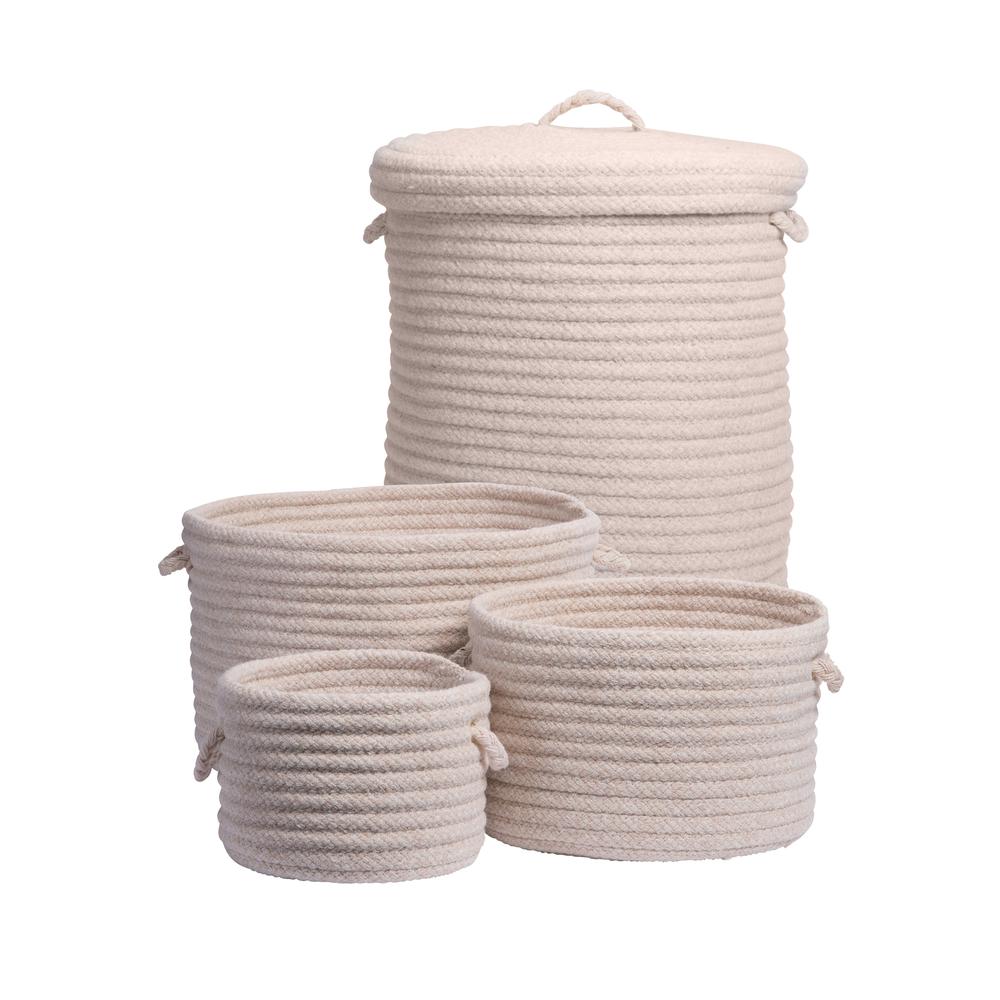 Dre Braided Wool  4-Piece Basket Set - Natural. Picture 2