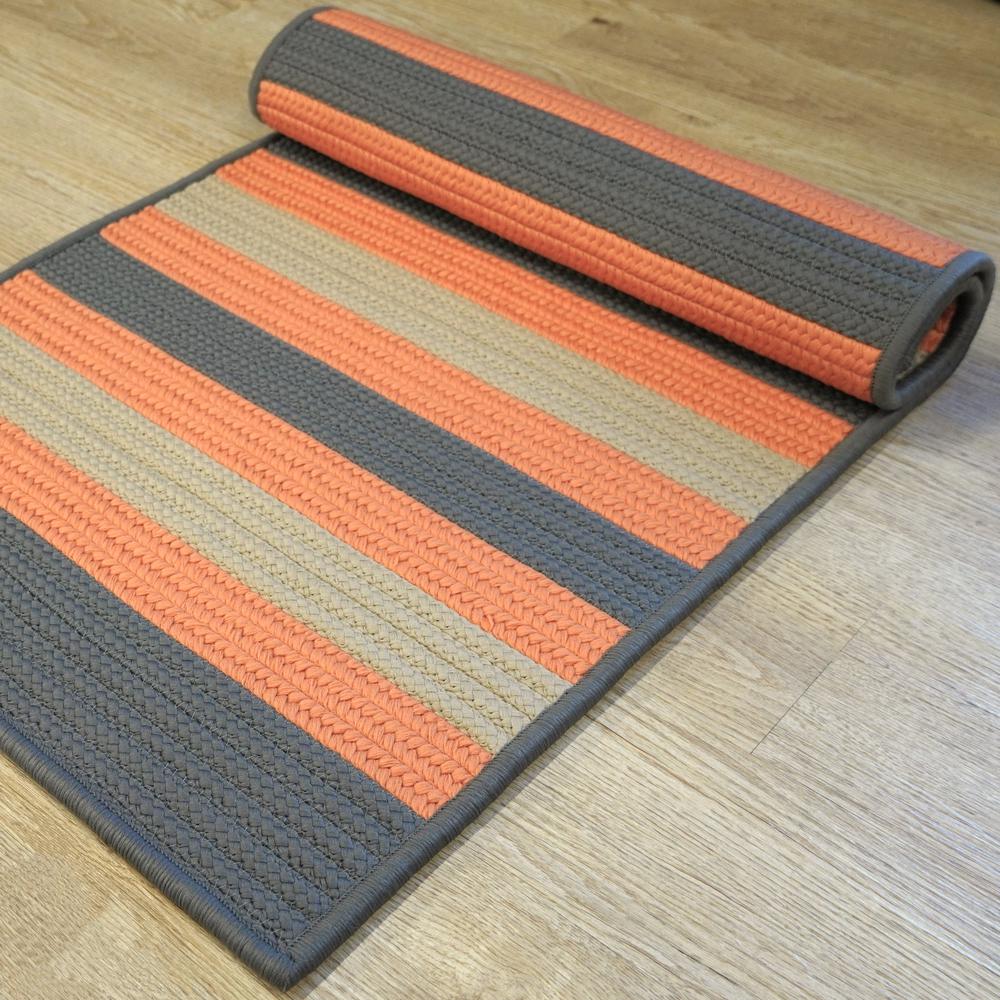 Reed Stripe Square - Rusted Grey 14x14 Rug. Picture 9