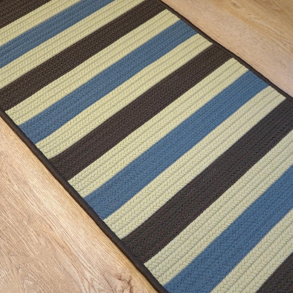 Reed Stripe Square - Sapphire Earth 14x14 Rug. Picture 9