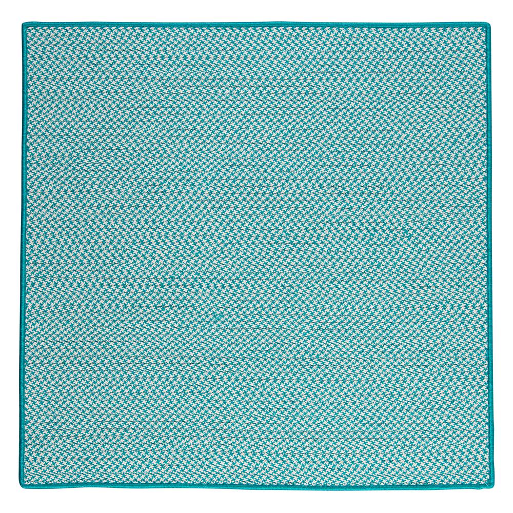 Outdoor Houndstooth Tweed - Turquoise 9' square. Picture 5