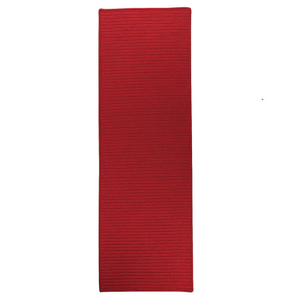 Reversible Flat-Braid (Rect) Runner - Red 2'4"x15'. Picture 1