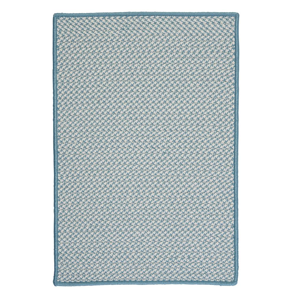 Outdoor Houndstooth Tweed - Sea Blue 5' square. Picture 6