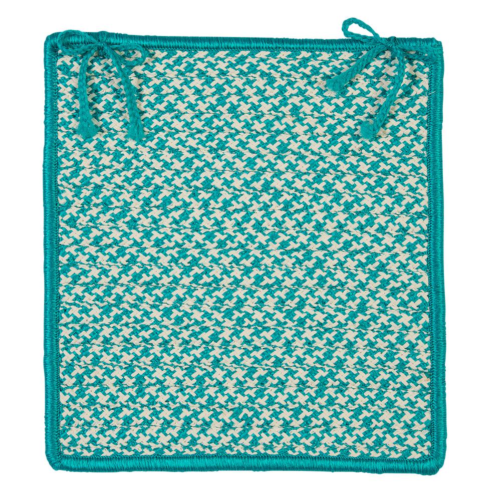 Outdoor Houndstooth Tweed - Turquoise 11' square. Picture 2