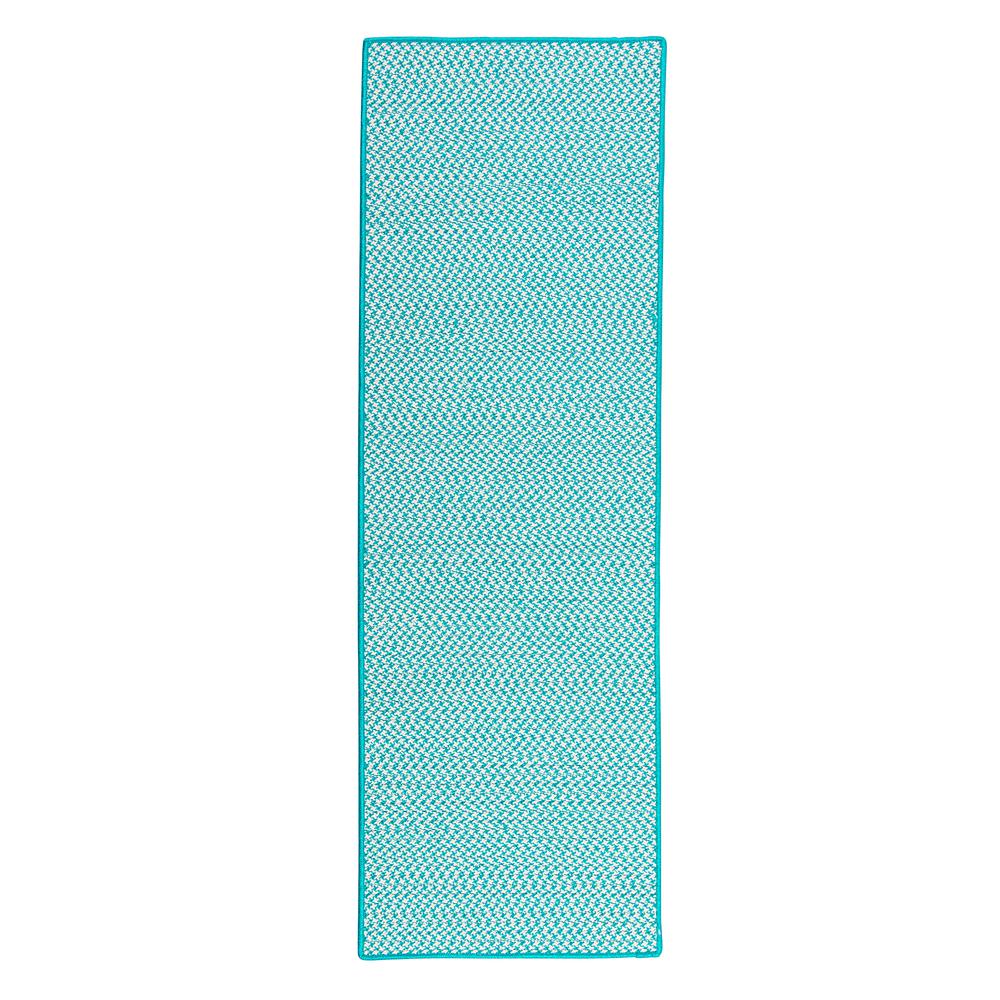 Outdoor Houndstooth Tweed - Turquoise 11' square. Picture 4