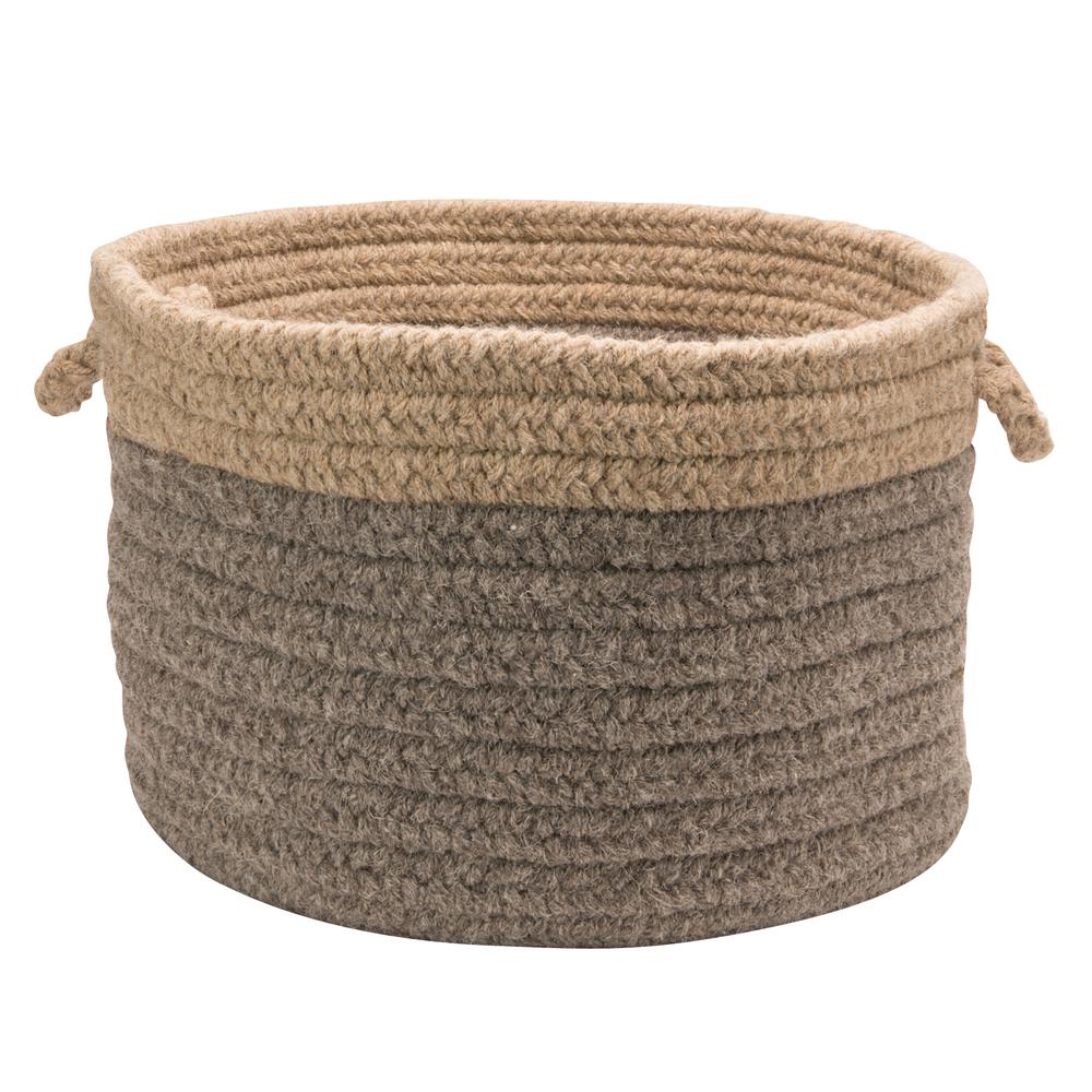 Chunky Nat Wool Dipped Basket - Dark Gray/Beige 24"x14". Picture 1
