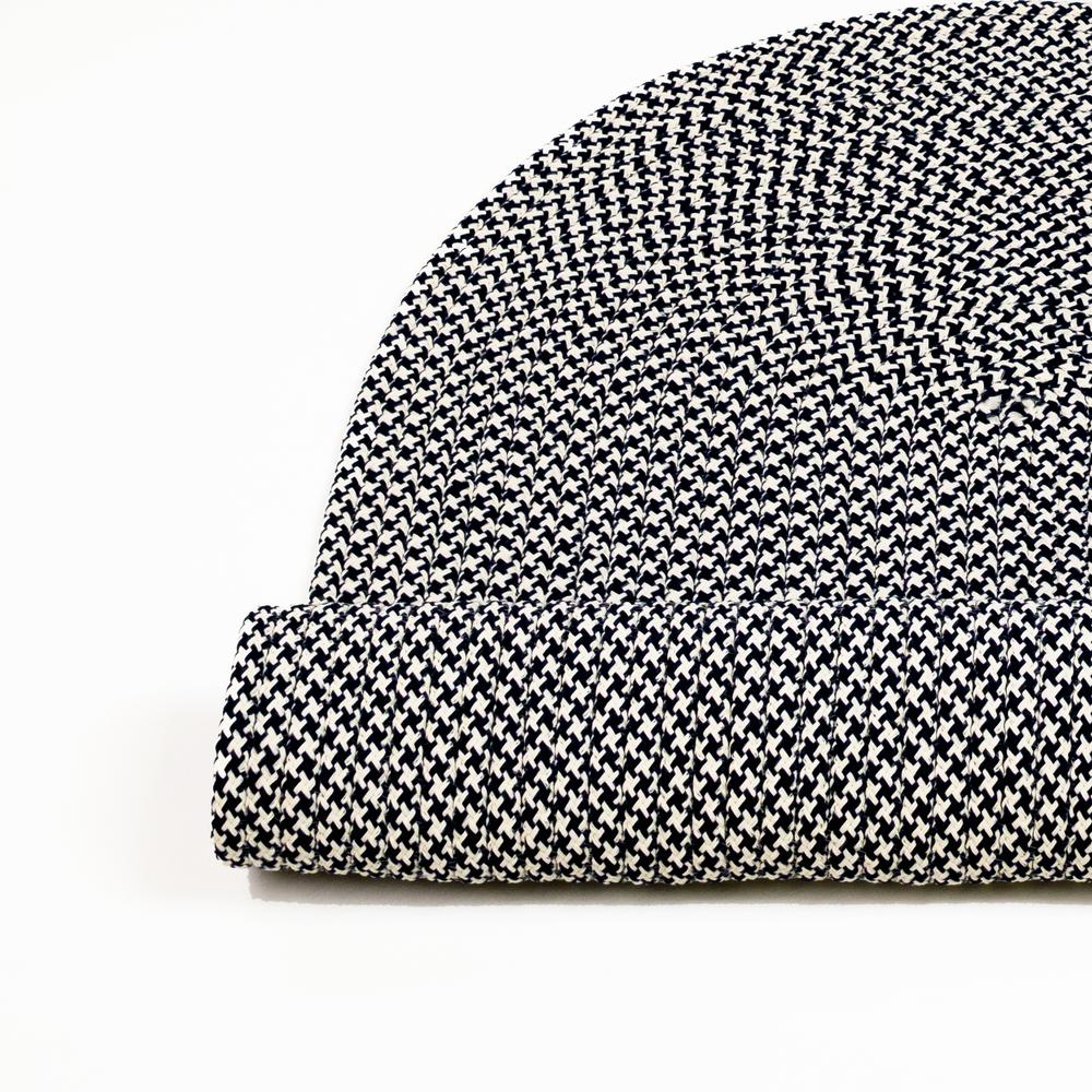 Milton Houndstooth Tweed -  Navy 13' x 16'. The main picture.