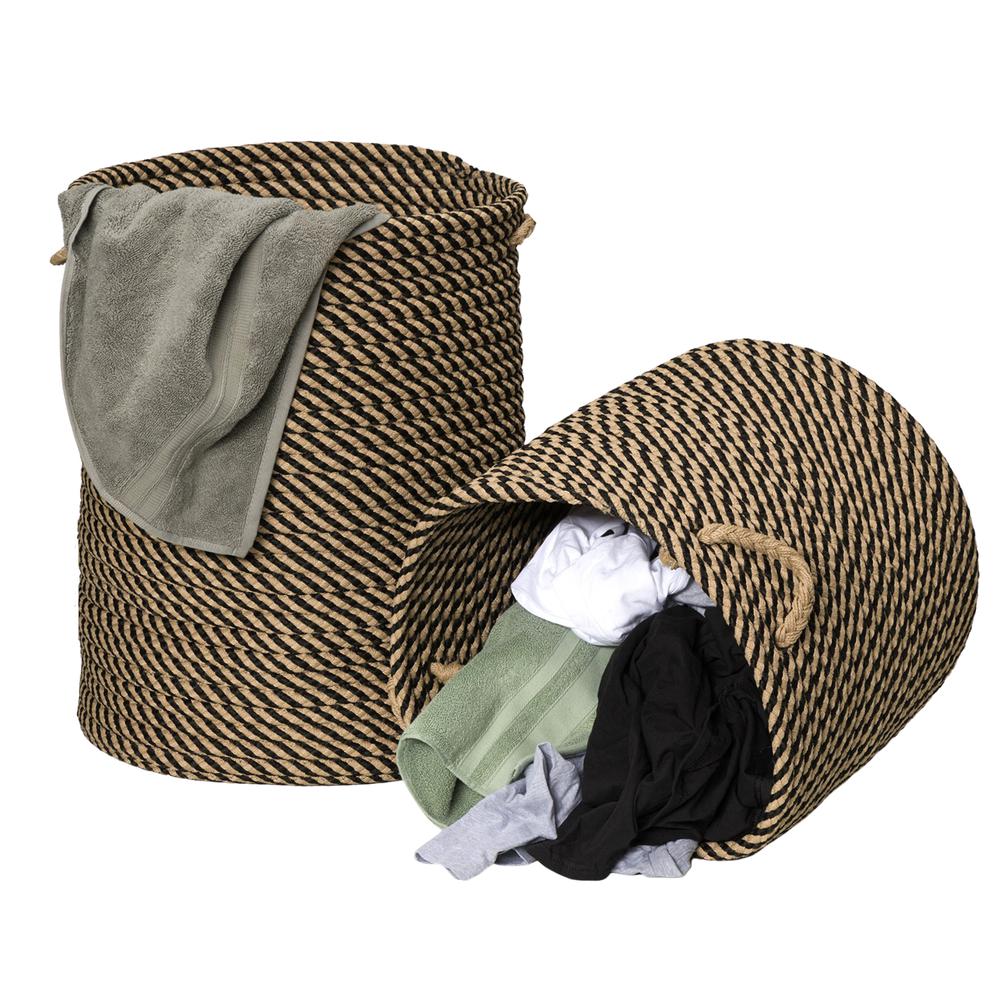 Cabana Woven Hampers   -  Black 17"x17"x22". Picture 1