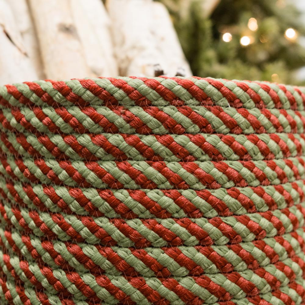 Twisted Christmas Woven Basket - Green/Red 16"x16"x14". Picture 5