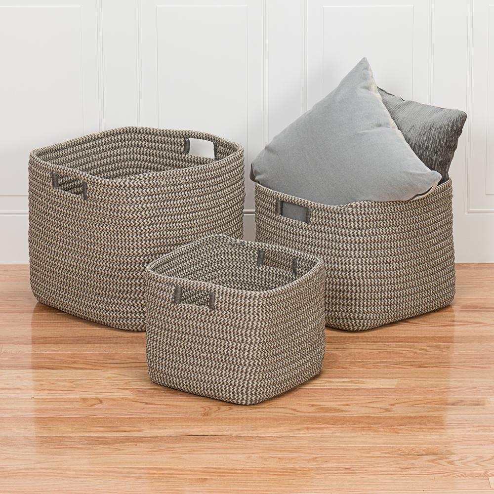 Carter Basket - Grey 14"x14"x12". Picture 1