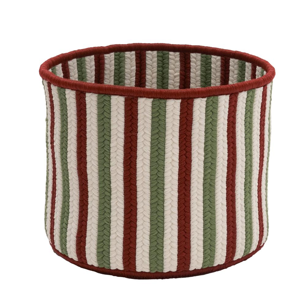 Comet Stripe Christmas Basket - Red Multi 14"x14"x12". Picture 1