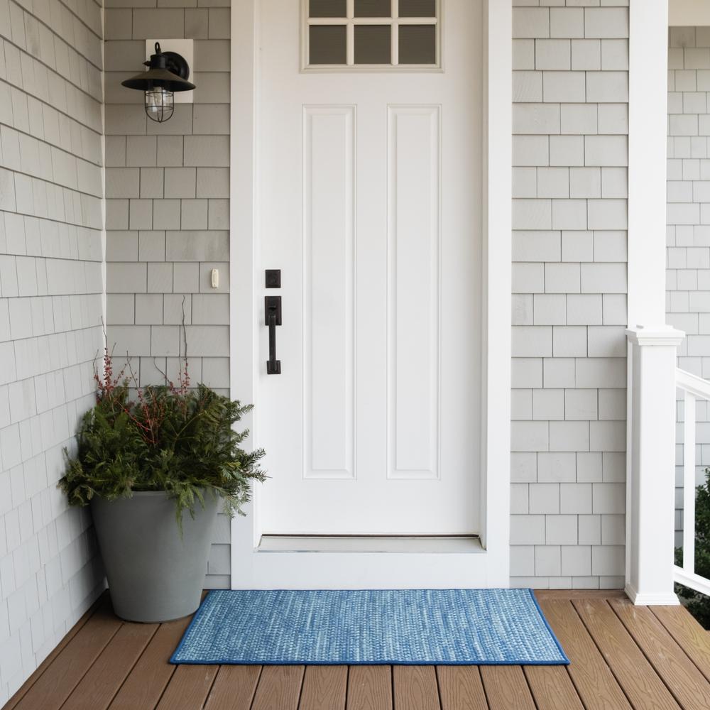 Crestwood Tweed Doormats - Highland Blue 22" x 34". Picture 2