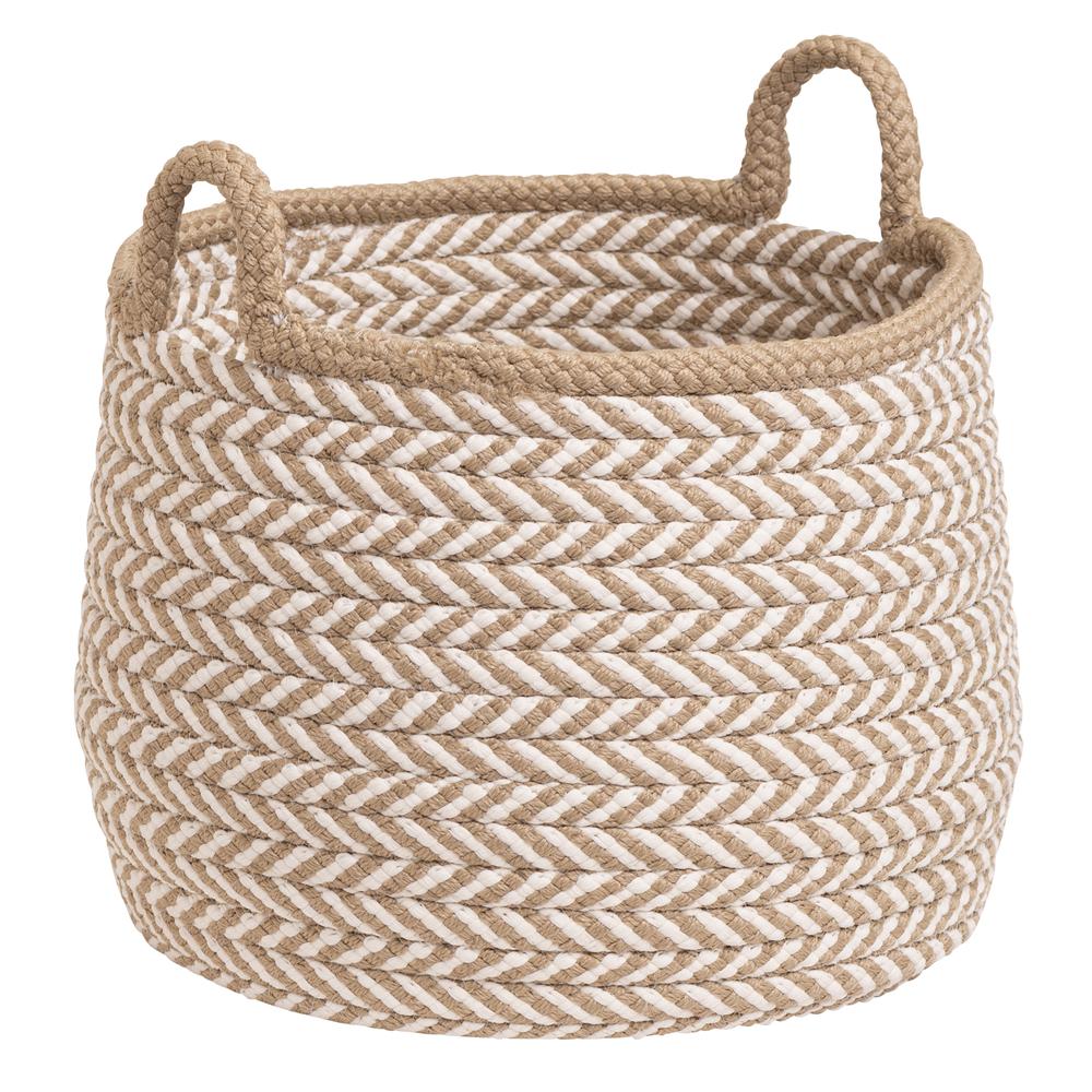 Prevé Basket - Taupe & White 15"x15"x15". The main picture.