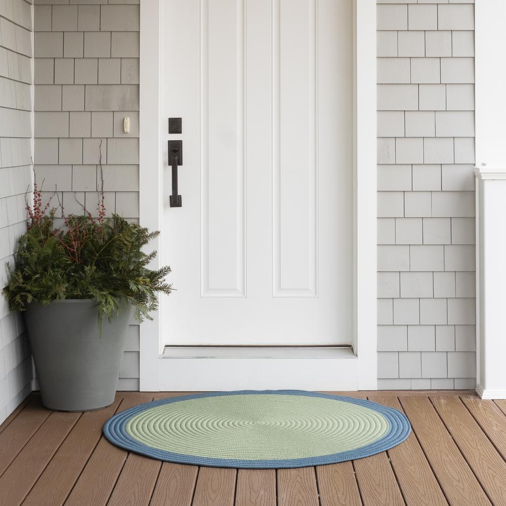 Dolce Bordered Doormats - Sea Green  35” x 35”. Picture 2