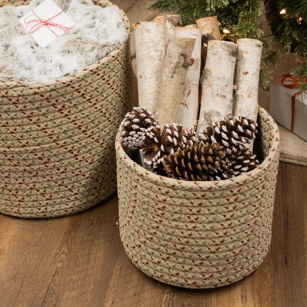 Dasher Woven Holiday Basket - Natural Multi 16"x16"x14". Picture 5