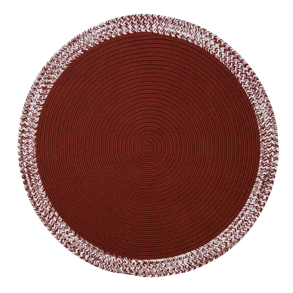 Bordered Under-Tree Christmas Reversible Round Rug - Red 45” x 45”. Picture 1